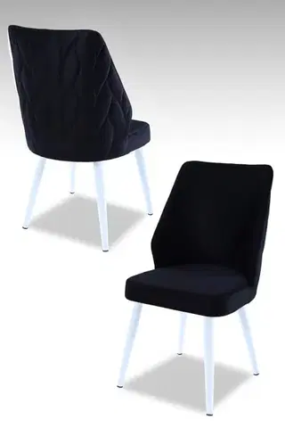 Sada židlí (4 kusy) Pufi - Black, White