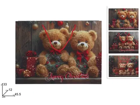 PROHOME - Taška vánoční medvídek 45,5x33x12cm různé motivy
