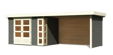 Dřevěný zahradní domek KERKO 4 s přístavkem 280 Lanitplast