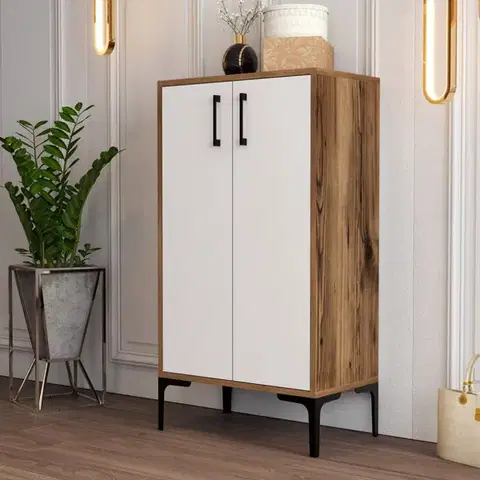 Botník Prag - Walnut, White