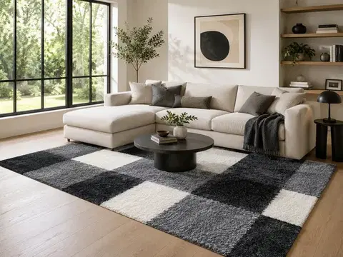 Ayyildiz, Kusový koberec Life Shaggy 1501 black, 80x150, černobílá, ložnice