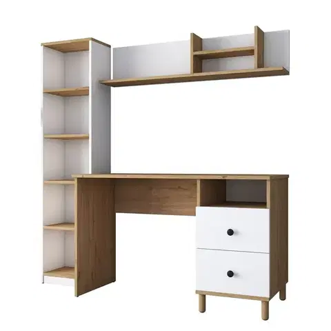 Pracovní stůl Hapem Walnut and White