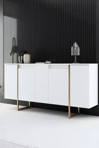 Konzolový stolek Luxe - White, Gold