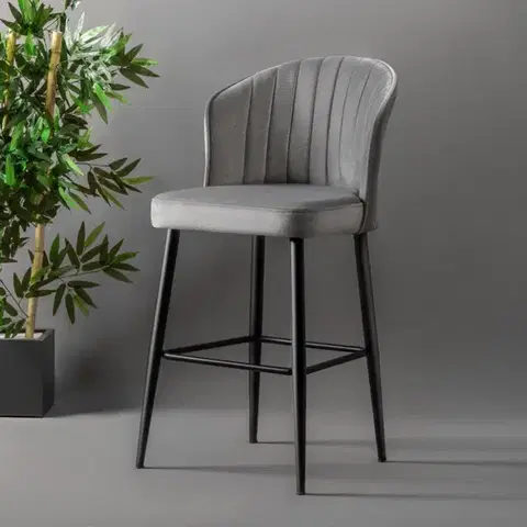 Bar Stool Set (2 Pieces) Rubi - Grey