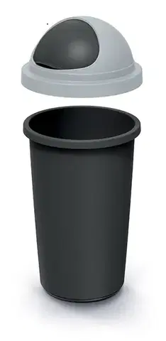 Prosperplast Odpadkový koš COMPACTO ROLL 50 L černý/světle šedý