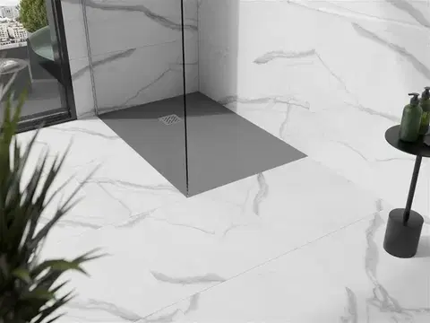 MEXEN Stone+ sprchová vanička obdélníková 130x70, šedý beton 44617013