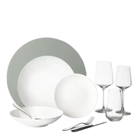 Startovací set nádobí 60 ks — Premium Platinum Line silver - W0183