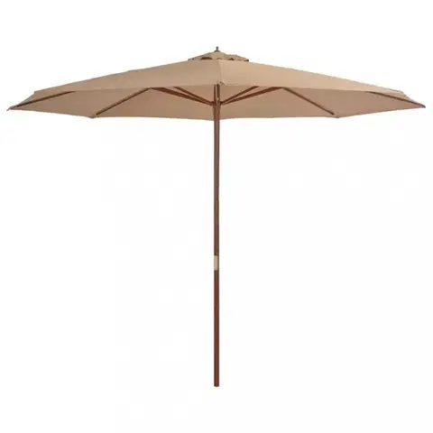 Slunečník Ø 350 cm látka / dřevo Dekorhome