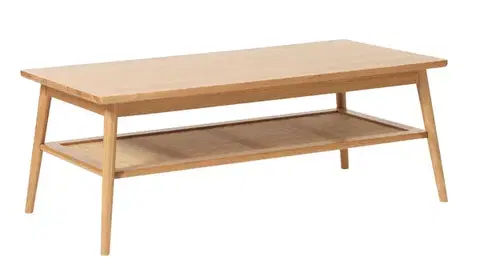 Estila Konferenční stolek Aarhus, světlý dub/ratan, 120 cm
