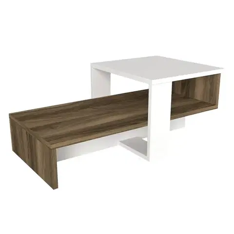 Konferenční stolek Chain White and Walnut