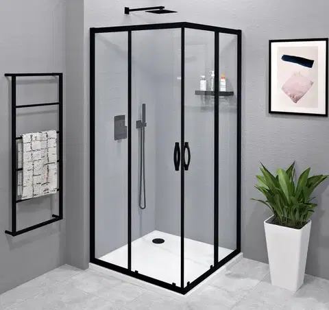 GELCO SIGMA SIMPLY BLACK Sprchové dveře pro rohový vstup 800, čiré sklo, GS2180B GS2180B