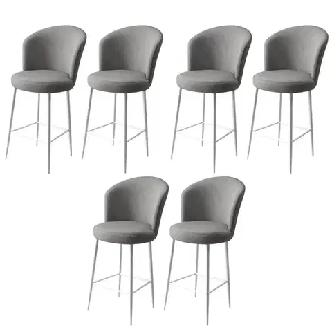 Bar Stool Set (6 Pieces) Fora - Grey, White