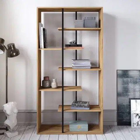 Knihovna Presto - Walnut, Black
