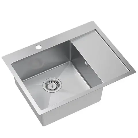 Quadron Ocelový dřez RUSSEL 116 BRUSH NICKEL Levá komora HB7911BS