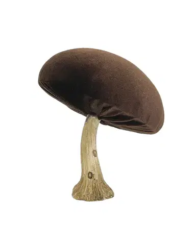 Dekoracja Velvet Mushroom 12 cm brown