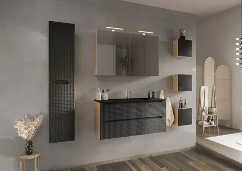 ArtCom Keramické umyvadlo SKY1 120 | černý mat 120 cm