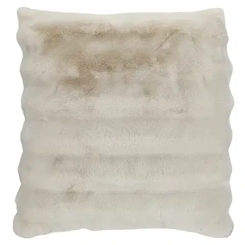 Dekorační polštář z umělé kožešiny VELV FUR, 60 × 60 cm, béžová, 60 x 60 cm