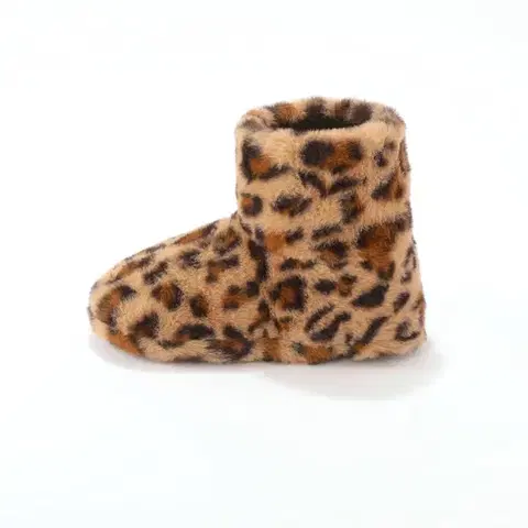 Hřejivé bačkory s leopardím vzorem