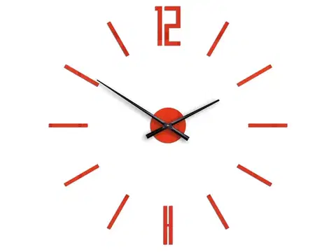 ModernClock 3D nalepovací hodiny Carlo červené