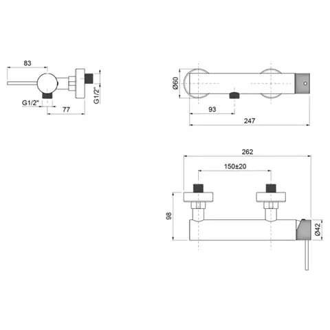 SAPHO ULTRASAN nástěnná sprchová baterie, chrom UT011V