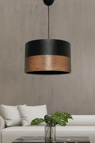 Závěsný lustr TM122 černá, hnědá