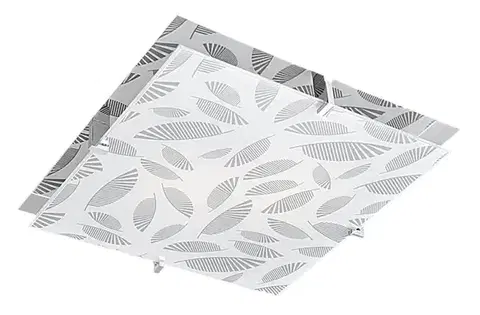Čtvercová chromovaná stropní lampa 2xE27 Ficus