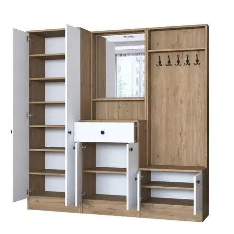 Předsíňová sestava Pome White and Walnut II
