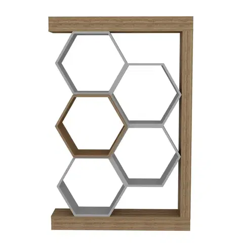Knihovna Artemis - Walnut, White