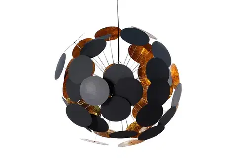 Estila Designová elegantní závěsná lampa Infinity černo-zlatá