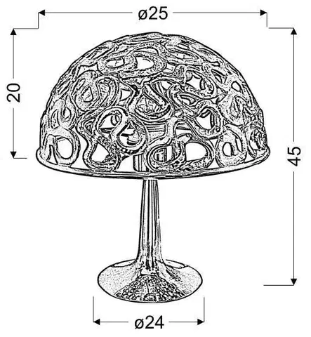 Stolní lampa Lame s chromovým houbovým motivem