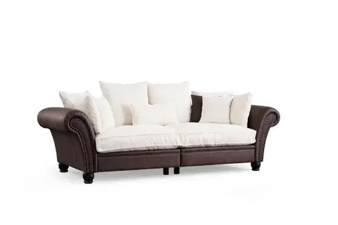 Trojmístná pohovka Lawrence Lounge - Brown, White