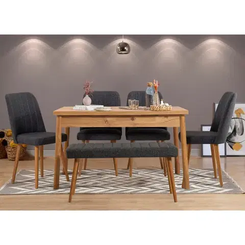 Set stolu a židlí (6 kusů) Costa Atlantic Anthracite
