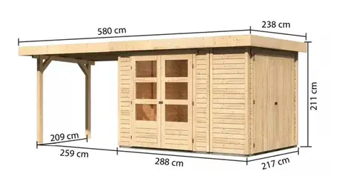 Dřevěný zahradní domek RETOLA 2 Lanitplast