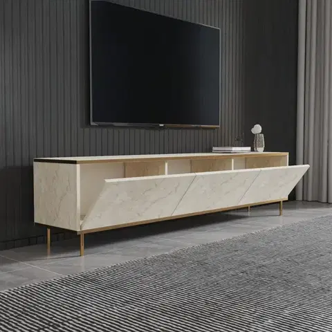 TV stolek Imaj - Travertine, Gold