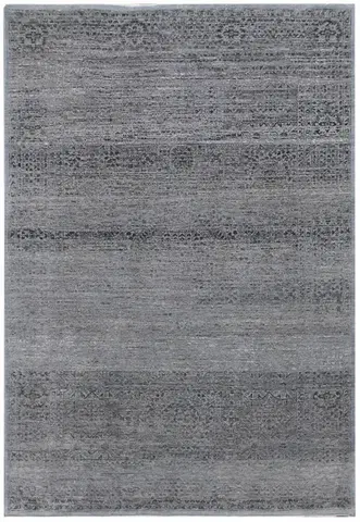 Diamond Carpets India, Ručně vázaný kusový koberec Diamond DC-MAMLOOK jeans blue/black, 180x275, modrá, chodba / předsíň