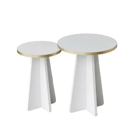 Sada konferenčních stolků Mushroom Gold and White, 2 ks