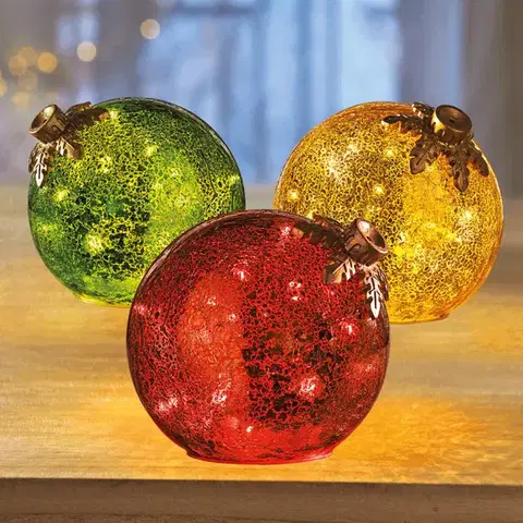 LED skleněná koule Sněhová vločka