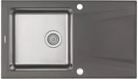 DEANTE Prime antracit metalic Granitovo ocelový dřez, 1 bowl s odkapávačem ZSR_T113