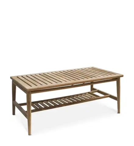 Estila Designový zahradní konferenční stolek Jardin z teakového dřeva 120 cm