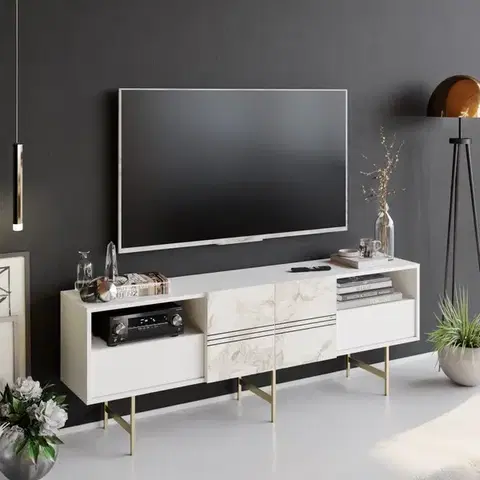 TV stolek Derin - White