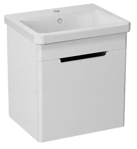 SAPHO ELLA umyvadlová skříňka 46,5x65x38,5cm s umyvadlem CITY, 1x dvířka, levá, bílá (70055) EL055-3030-01