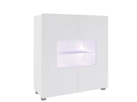 ArtGiB Komoda CALABRINI C-02 | bílá/bílý lesk