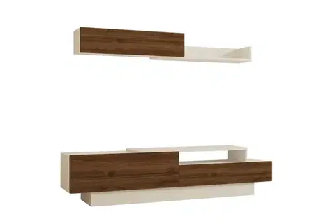 TV stěna / Sestava pod TV Elda - White, Walnut