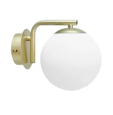 AMADEO mosazná nástěnná lampa 1x40W E14 bílé stínidlo