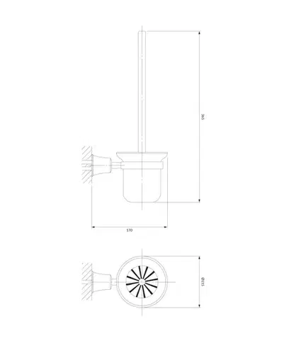 OMNIRES ART LINE WC štětka bronz /BR/ AL53620BR