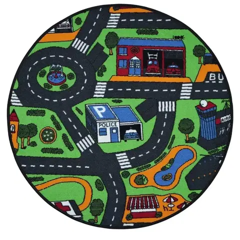 Vopi, Dětský kusový koberec City life kruh, 57x57 (průměr) kruh, vícebarevná, dětský pokoj