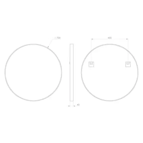 SAPHO NOTION kulaté zrcadlo v rámu ø 70cm, zlato mat NT700G
