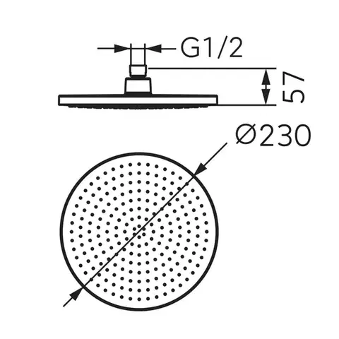 NOVASERVIS Pevná sprcha Nostris průměr 230 mm, černá DSN99BL