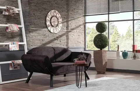 Dvoumístná rozkládací pohovka Genzo - Black