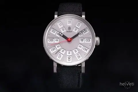 Robot Graphic Analog Silver